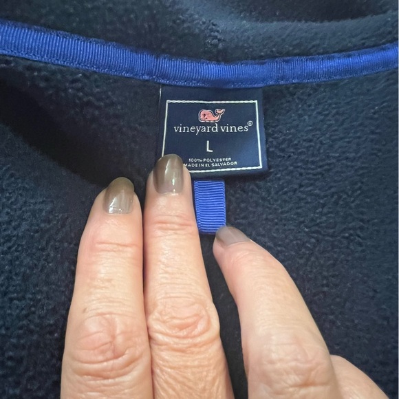 Vineyard Vines Navy Fleece hooded Jacket unisex size large - Picture 11 of 14